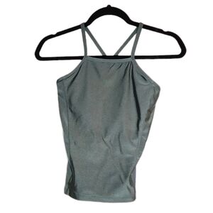 Albion Fit green sheen swim or active top. Size xs